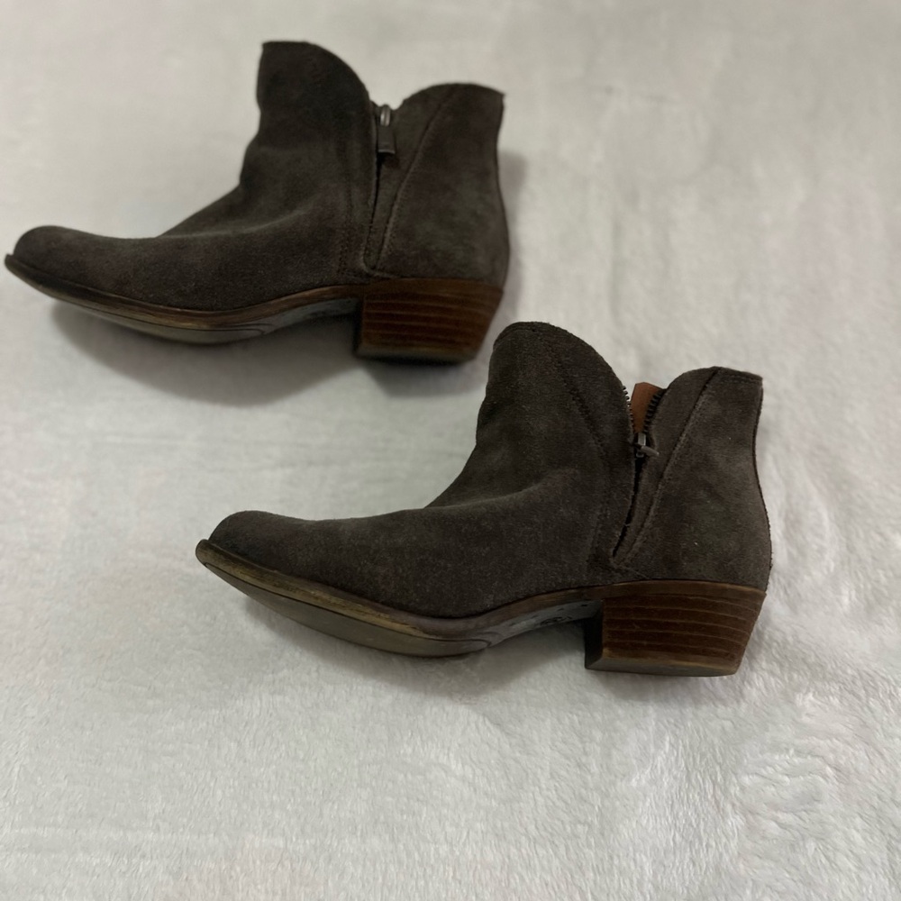 Lucky Brand Charcoal Suede Ankle Boots